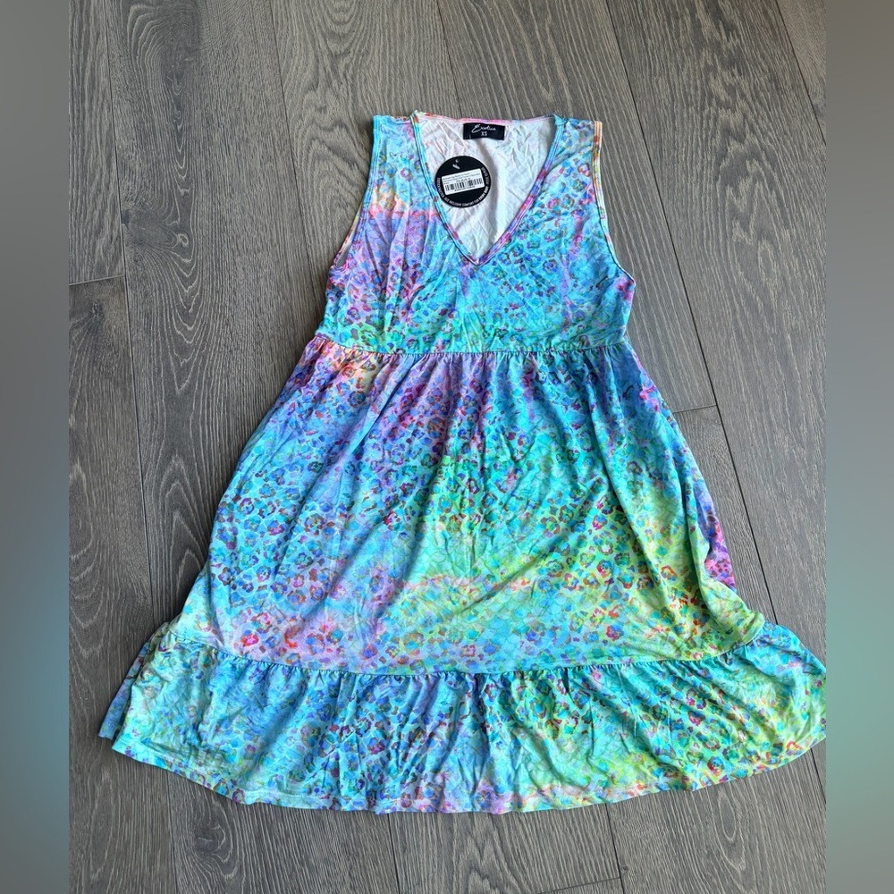 Exotica Mermaid Jag Slinky to Touch Sleeveless Baby Doll Tiered Mini Dress